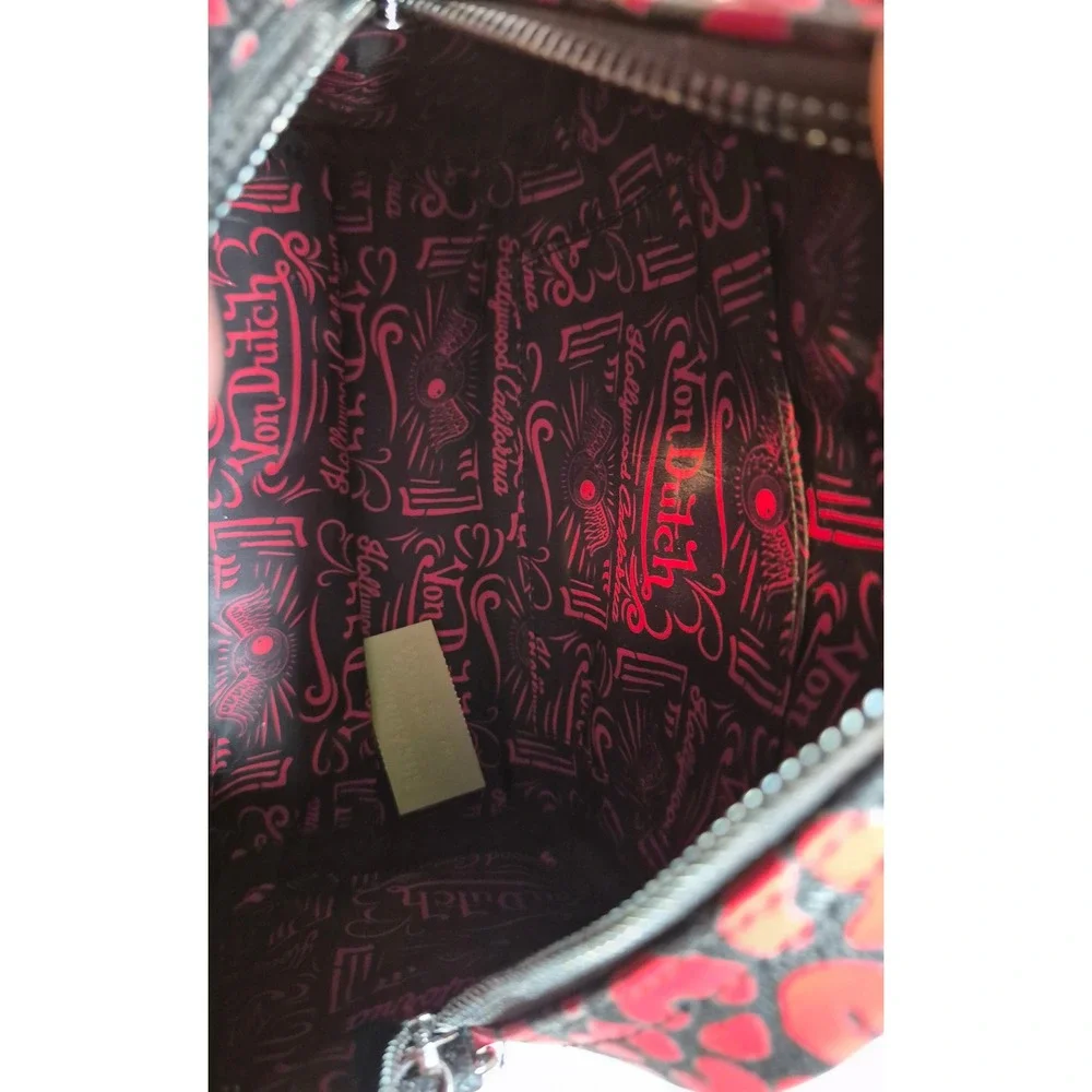 Von Dutch Red Cheetah Mini Bowling Bag Satchel VDBB-1005RED Crossbody NWT
